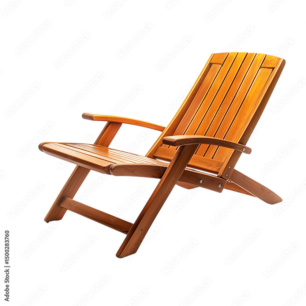 Elegant Modern Wooden Beach Chair with a Minimalist Design Isolated on Transparent Background Elegant Modern Wooden Beach Chair with a Minimalist Design Isolated on Transparent Background