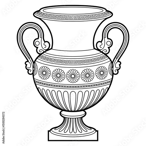 Urn illustration vector style coloring page 