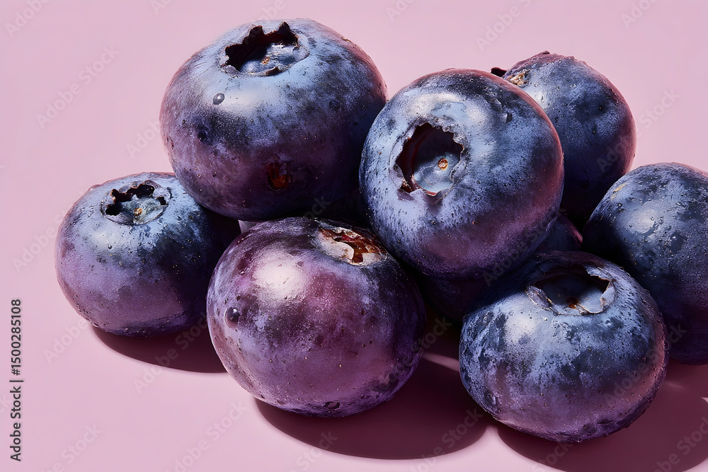 Obraz premium Close-up view of fresh blueberries.