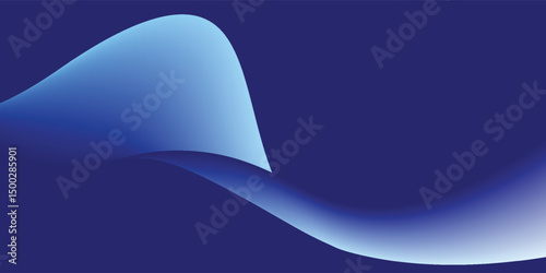 Smooth flow of wavy shape with gradient vector abstract background, dark blue design curve line energy motion, relaxing music sound or technology.