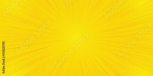 Summer sun rays, sunburst, light rays, sunbeam background abstract yellow. Comic book speed line radial background.