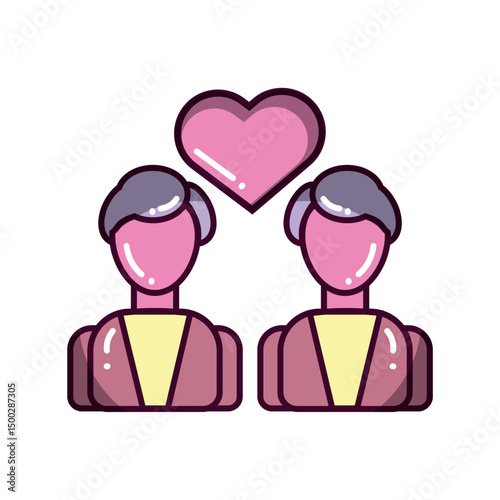 Male couple in love. Vector