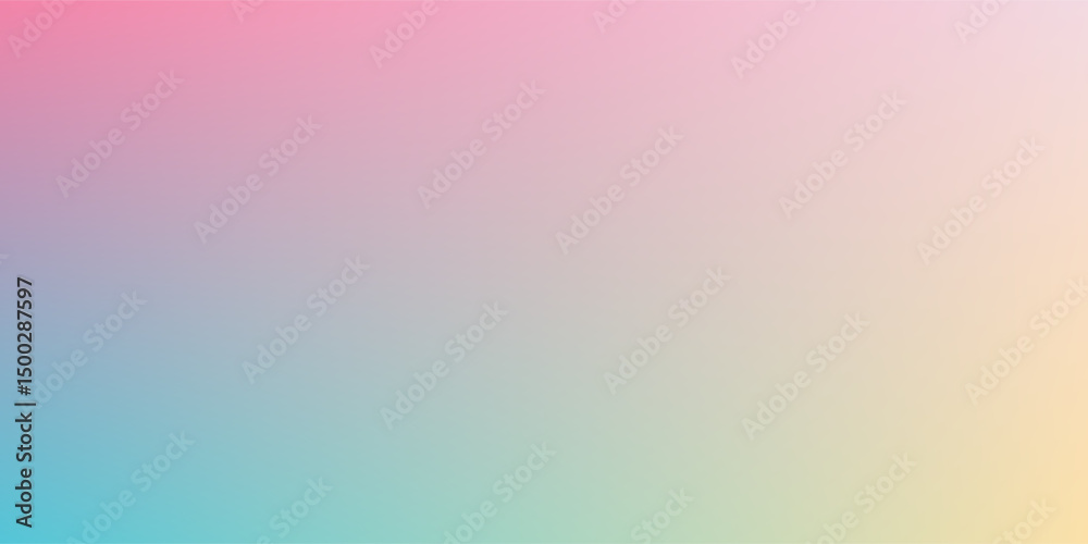 Obraz premium Abstract clear blue sky. Pastel rainbow. Light blue, pink and yellow color vector banner. Pastel gradient sky pattern.