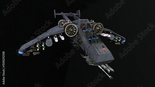 宇宙船　3DCGレンダリング