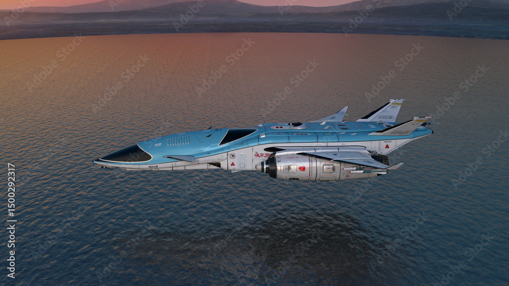 Naklejka premium 戦闘機 3DCGレンダリング