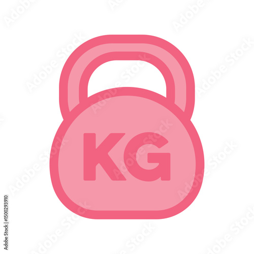 Pink kettlebell gym kg. Vector