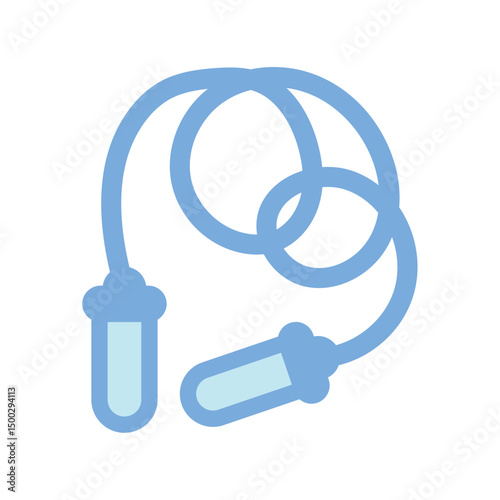 Jump rope fitness gear. Vector