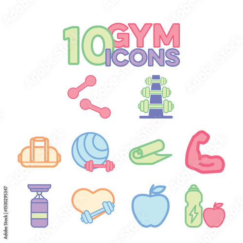 Healthy lifestyle icon pack. Vector