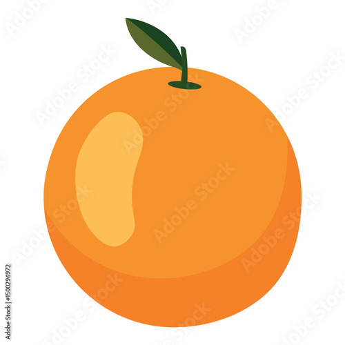 Whole orange fruit icon. Vector
