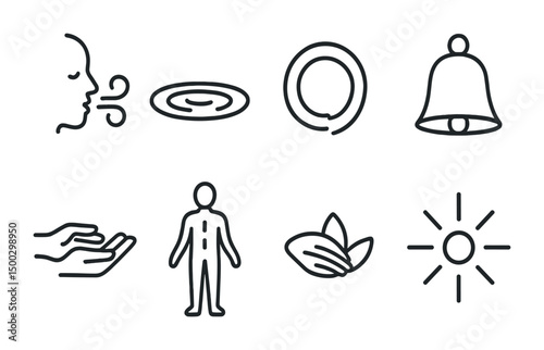 Communication and expression line icons set – outline, linear, speaking, interaction symbols