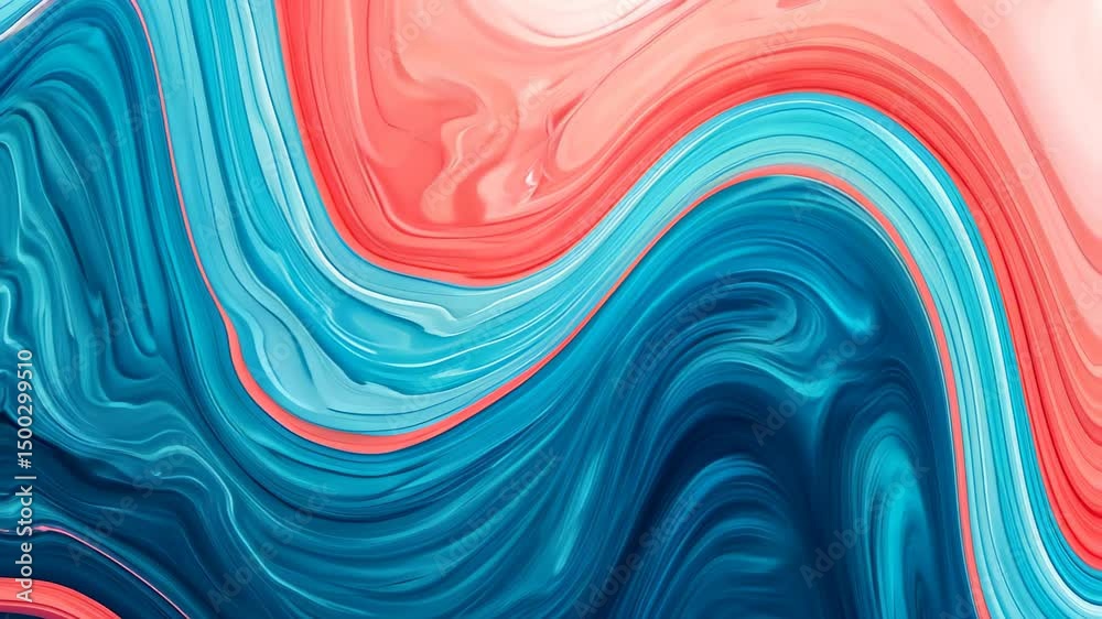 Fluid Symphony: A mesmerizing abstract artwork features an enchanting interplay of vibrant colors, capturing the fluidity and dynamic movement of a liquid dance.