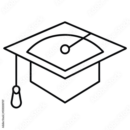 Black graduation cap with a tassel and diploma, symbolizing academic success and the achievement of a college degree