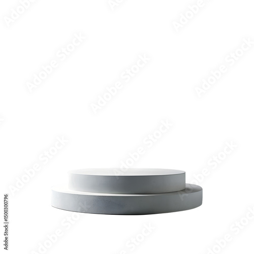Minimalist white two tiered display platform studio background