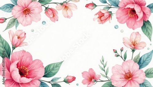 Delicate watercolor floral pattern, perfect for spring flyers , pink, nature, summer