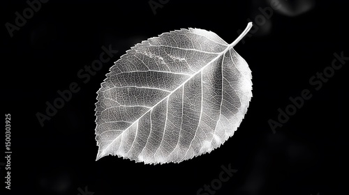 Intricate Leaf Skeleton Black and White Nature Photography