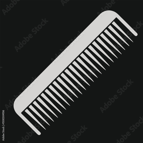 AdoBlack Silhouette of a Hair Comb Icon on White Backgroundbe Illustrator Artwork