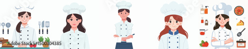 Vector of a female chef