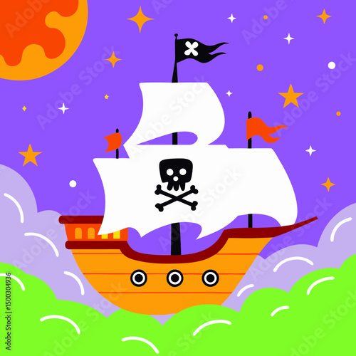 pirate ship in the sea