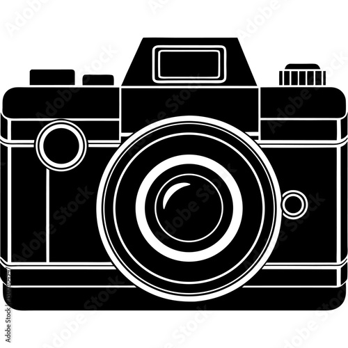 Camera vector icon. Photo line vector icon minimalistic flat design.