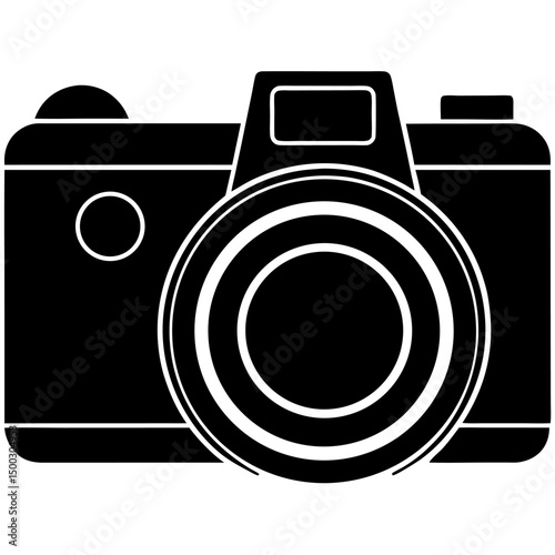 Camera vector icon. Photo line vector icon minimalistic flat design.