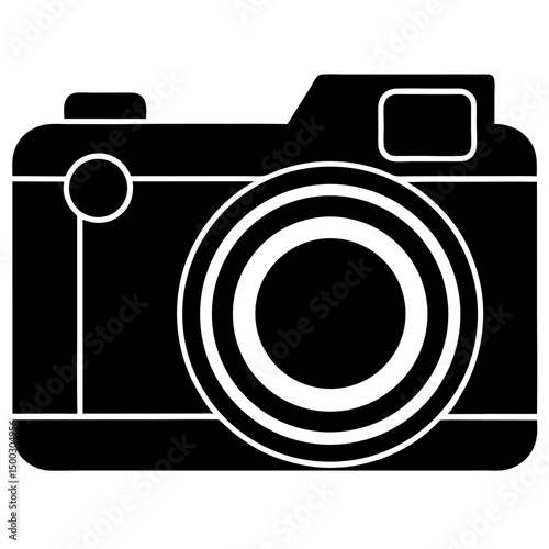Camera vector icon. Photo line vector icon minimalistic flat design.