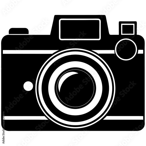 Camera vector icon. Photo line vector icon minimalistic flat design.