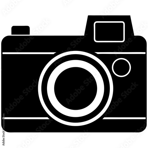 Camera vector icon. Photo line vector icon minimalistic flat design.