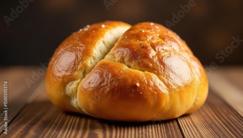 Golden brown artisan bun, perfectly baked, isolated , side dish, element, baked