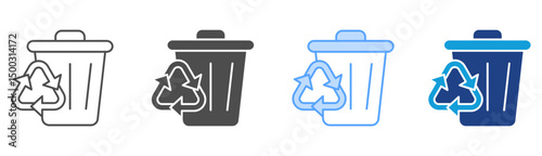 Recycling Icon Set Multiple Style Collection