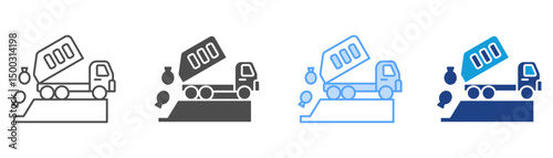 Landfill Icon Set Multiple Style Collection