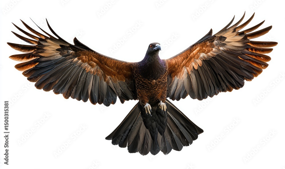 Obraz premium Pigeon flying isolated on white background. AI generated illustration.
