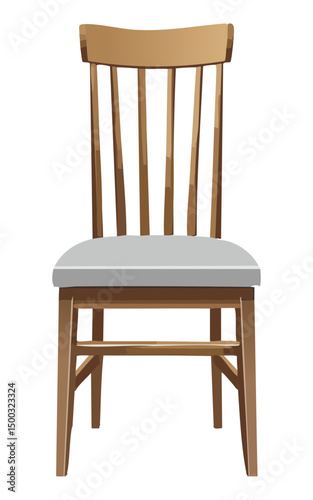 wooden dining chair light grey seat