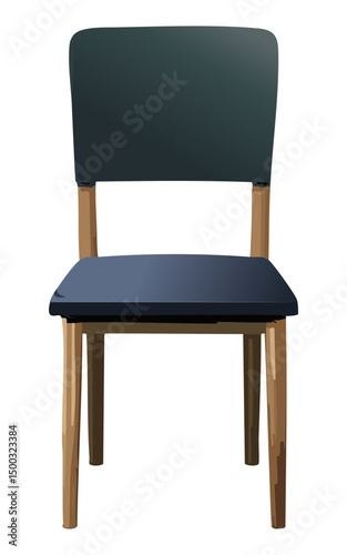 black dining chair with wooden frame