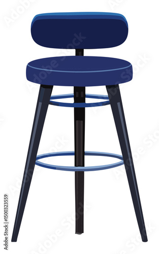 blue wooden bar stool for modern home