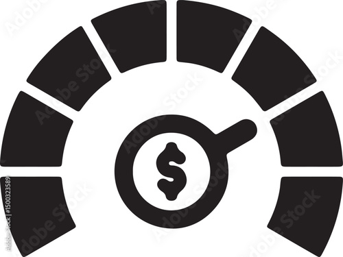illustration of money speedometer
