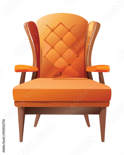 orange tufted armchair for elegant home