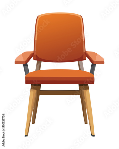 orange armchair with comfortable arms
