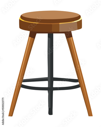 Wooden Bar Stool with Light Seat