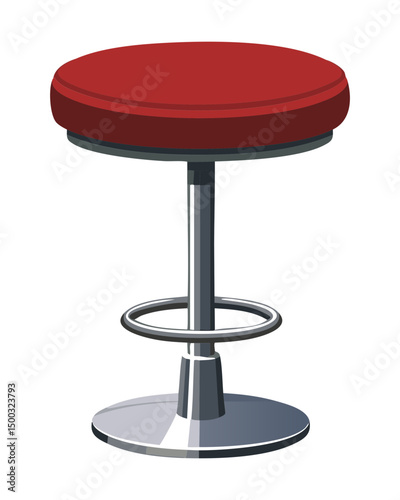 red round adjustable bar stool