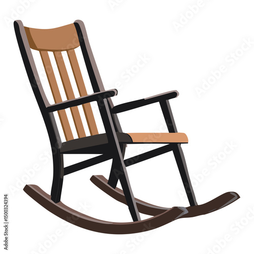 dark wood rocking chair with slats