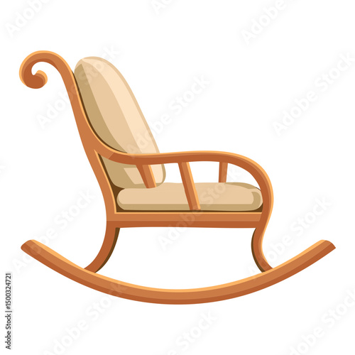 light wood rocking chair curved arms