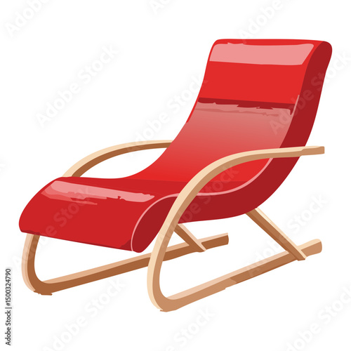 red modern lounge chair for relaxation