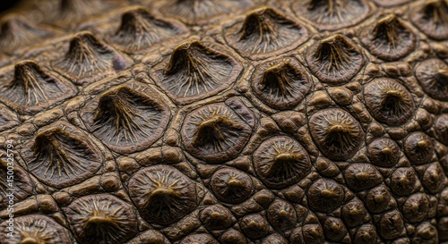 Close Up Photo of Brown Crocodile Skin Showing Detailed Texture