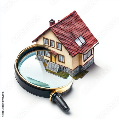 Wallpaper Mural Miniature house magnified by magnifying glass Torontodigital.ca