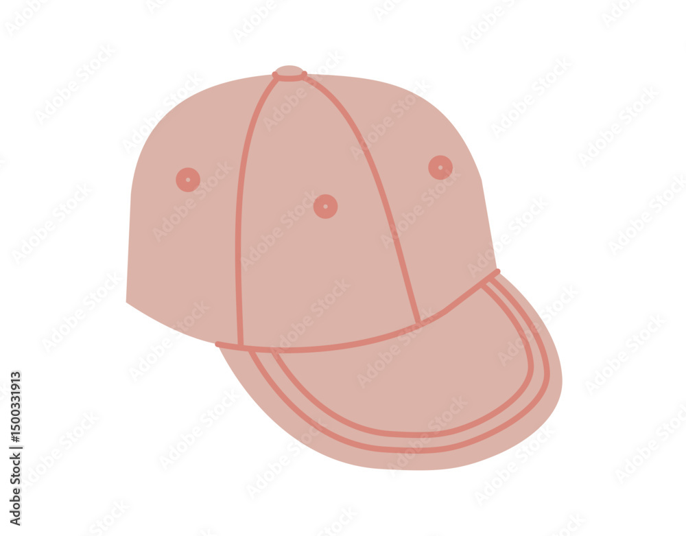Fototapeta premium Hip-Hop Trucker Cap Hat. Summer Head Fashion accessory clothing technical illustration. Vector headgear for Men, women, unisex style, flat template CAD mockup sketch outline isolated