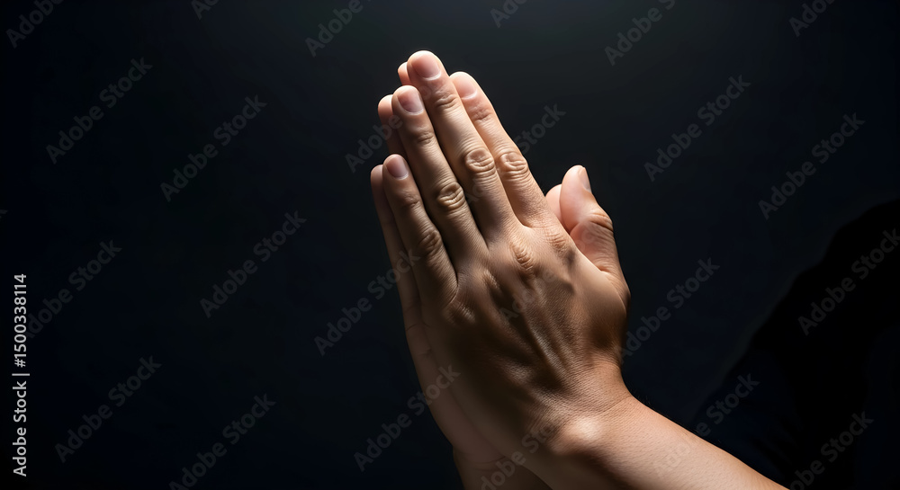 Fototapeta premium Hands Praying Hope Spirituality Faith Religion Believe Peace Light