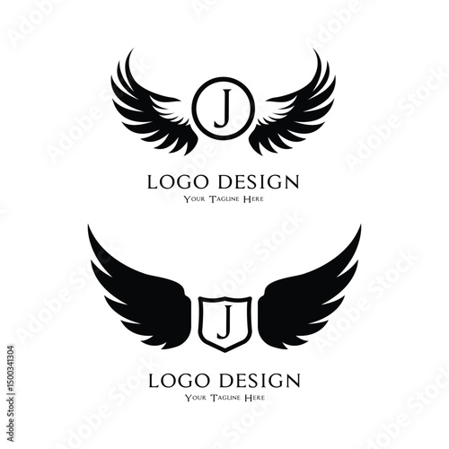 Letter J wings logo for your brand