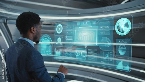 Innovative workspace showcases advanced technology and design during a strategic planning session
