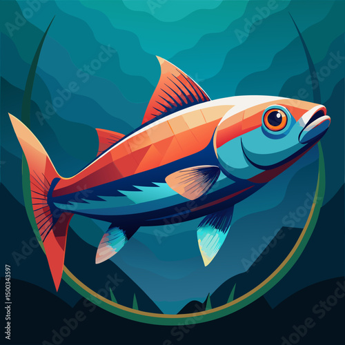 fish on a blue background