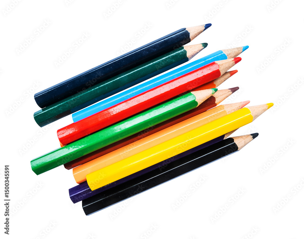 Fototapeta premium colored pencils isolated on white background